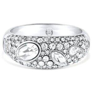 GORJANA Kingston Ring Silver Crystals 6 Bling Vintage Vibe Cocktail Ring